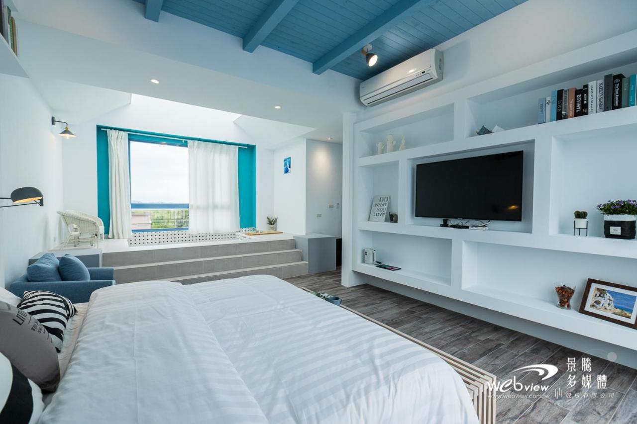 Blue White Apartment Wujie Bagian luar foto