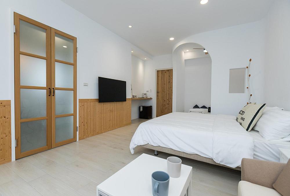 Blue White Apartment Wujie Bagian luar foto