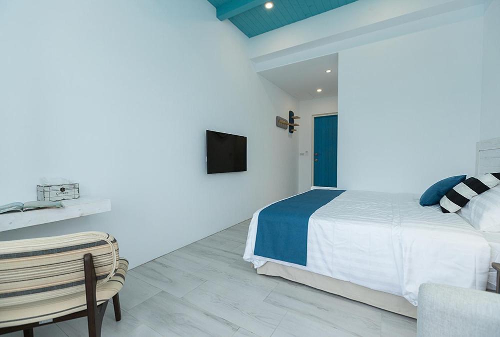 Blue White Apartment Wujie Bagian luar foto