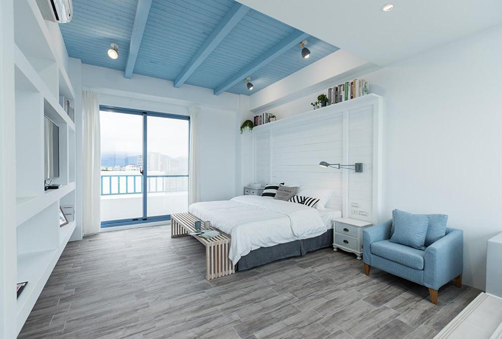 Blue White Apartment Wujie Bagian luar foto