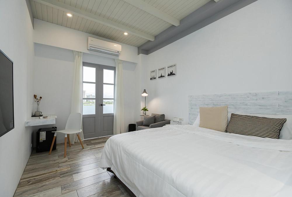 Blue White Apartment Wujie Bagian luar foto