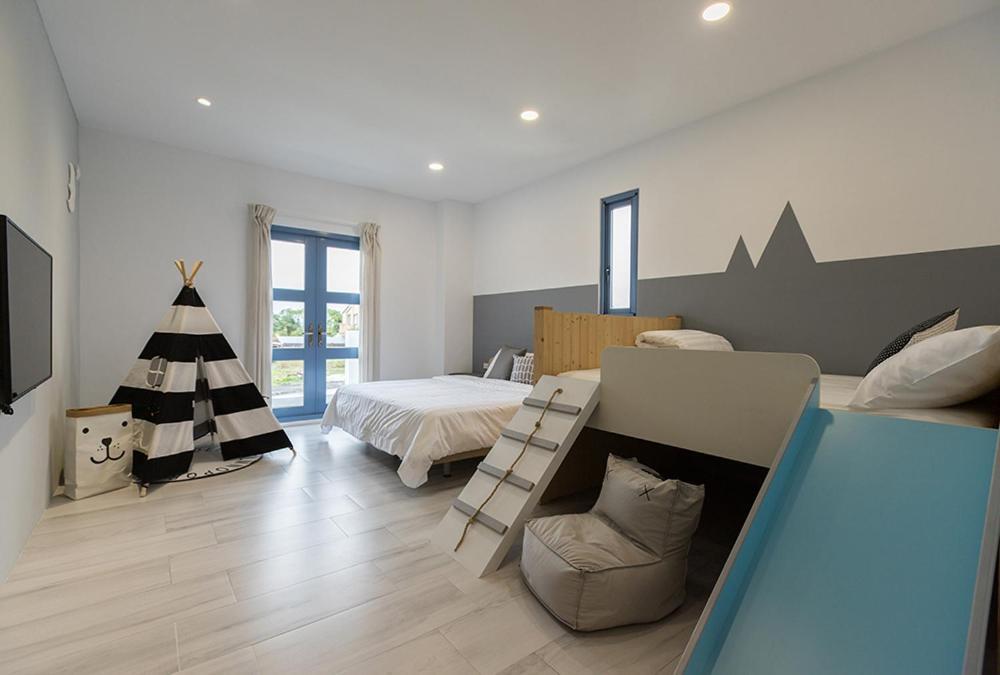 Blue White Apartment Wujie Bagian luar foto